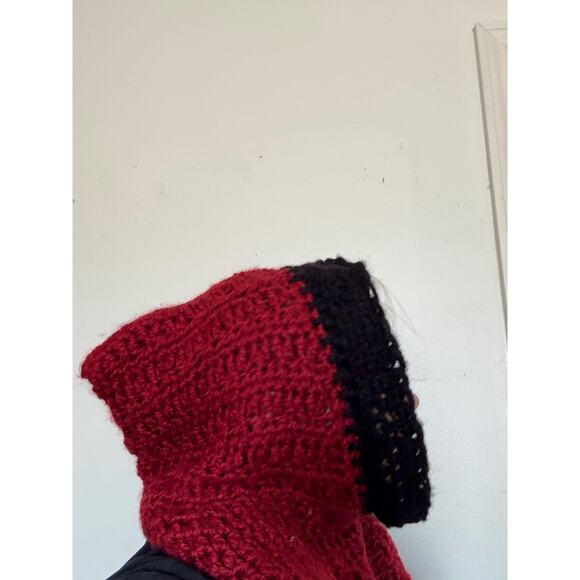 Cowl Neck Hoodie, Hooded Cape, Hand crocheted Hood, Infinity Scarf Neck Warmer, - Picture 7 of 10